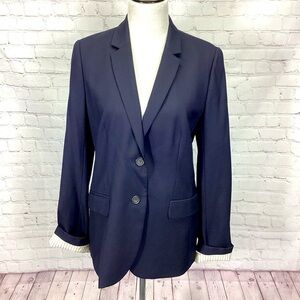 J. Crew Super‎ 120’s Wool Blazer Jacket Women’s 12 Tall Navy Blue Office Classic
